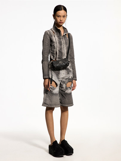 [New Year's Gift] Grotto Genderless Black Stone Bag Mini Pleated Genuine Leather Shoulder Crossbody Bag Small Bag