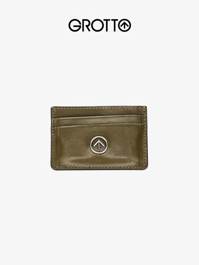 GROTTO Gele Classic Arrow Mark Genuine Leather Light Luxury Simple Multi-Card Card Pack Card Clip Men's and Women's Gifts