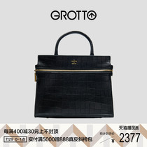 GROTTO Le Highway 66 series medium Italian crocodile grain cowhide womens portable shoulder messenger bag