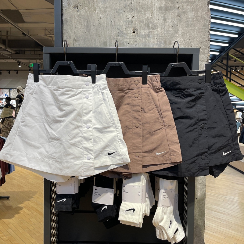 Authentic Nike Women's Skirt Pants with Embroidered Small Logo Woven Casual Shorts Hm6980-010-100-214