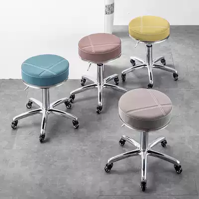 Beauty stool pulley Hair salon chair rotating lifting round stool Hair salon big work stool Nail beauty salon special