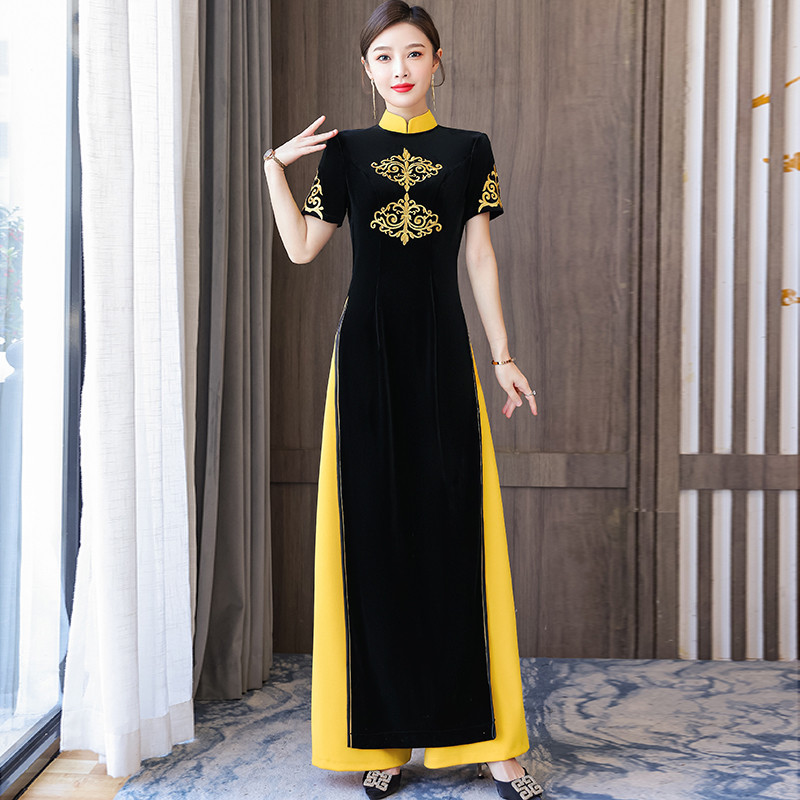  XL+Black golden velvet  