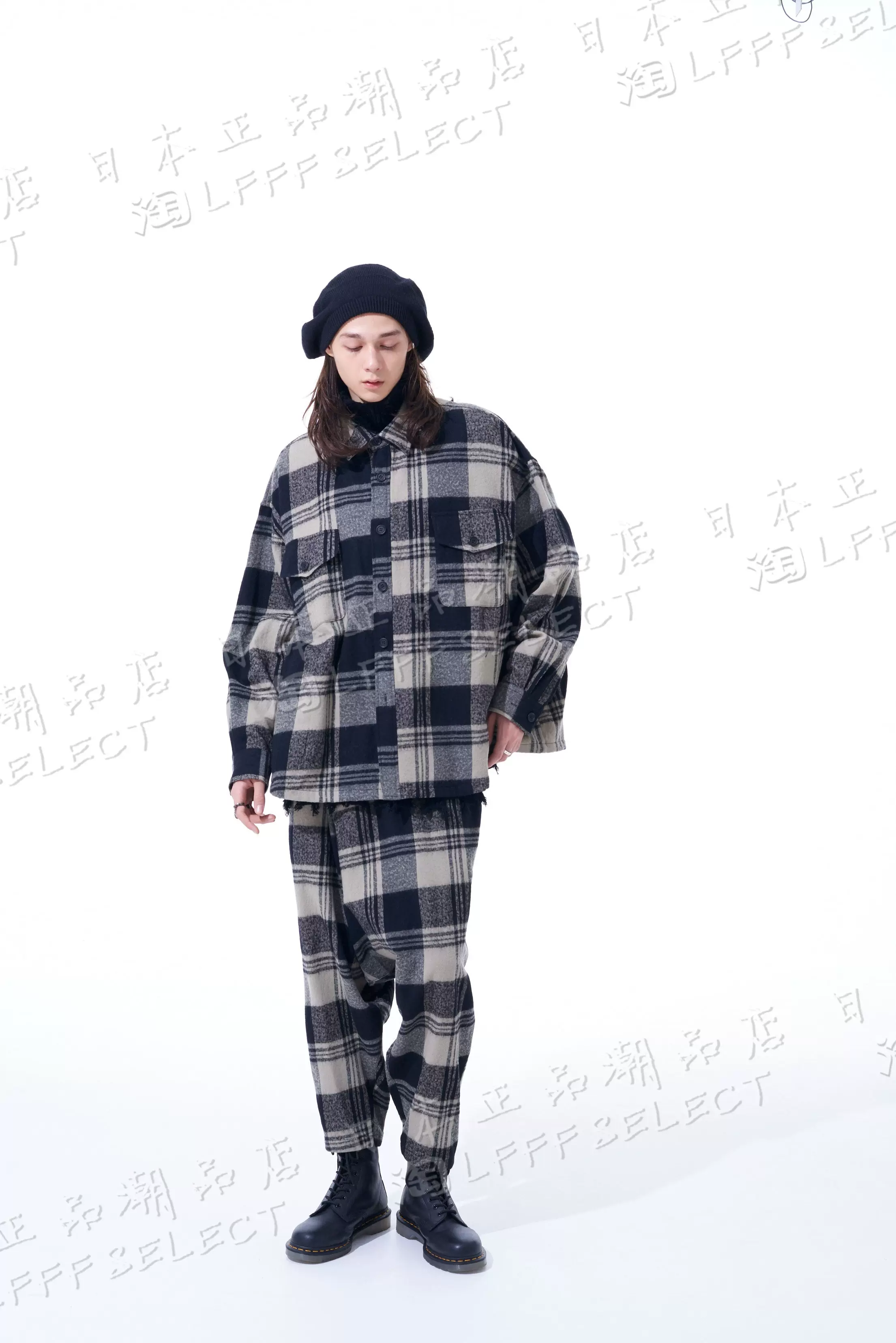 Японский закупочный агент Yohji Yamamoto s'yte SYTE смешанная войлочная клетчатая ткань pattern CPO куртка рубашка