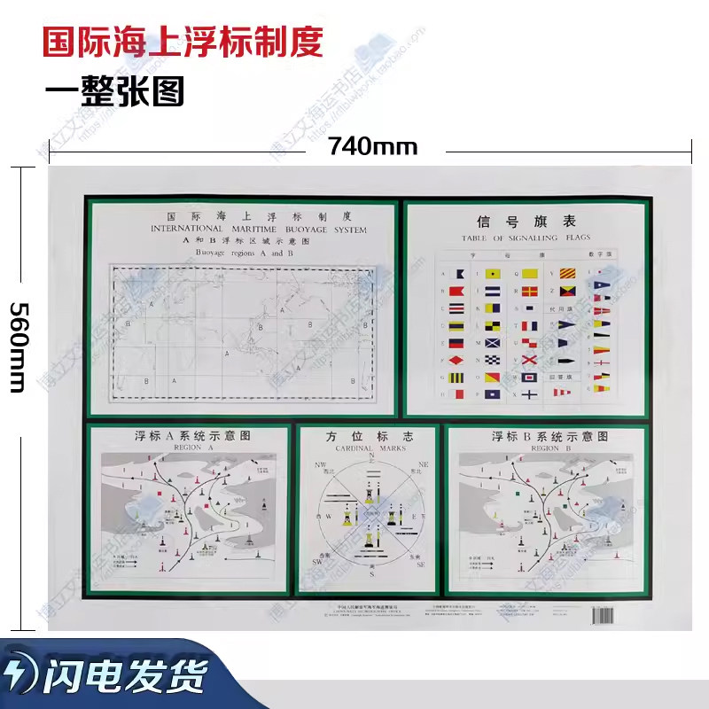 国际海上浮标制度X113/浮标A浮标B系统示意图/海军版船舶航标挂图-淘宝Taobao | 天猫Tmall