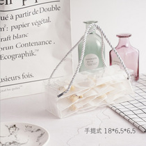 ins Wind baking portable rectangular snowflake crisp nougat transparent packaging box beef rolling biscuit box