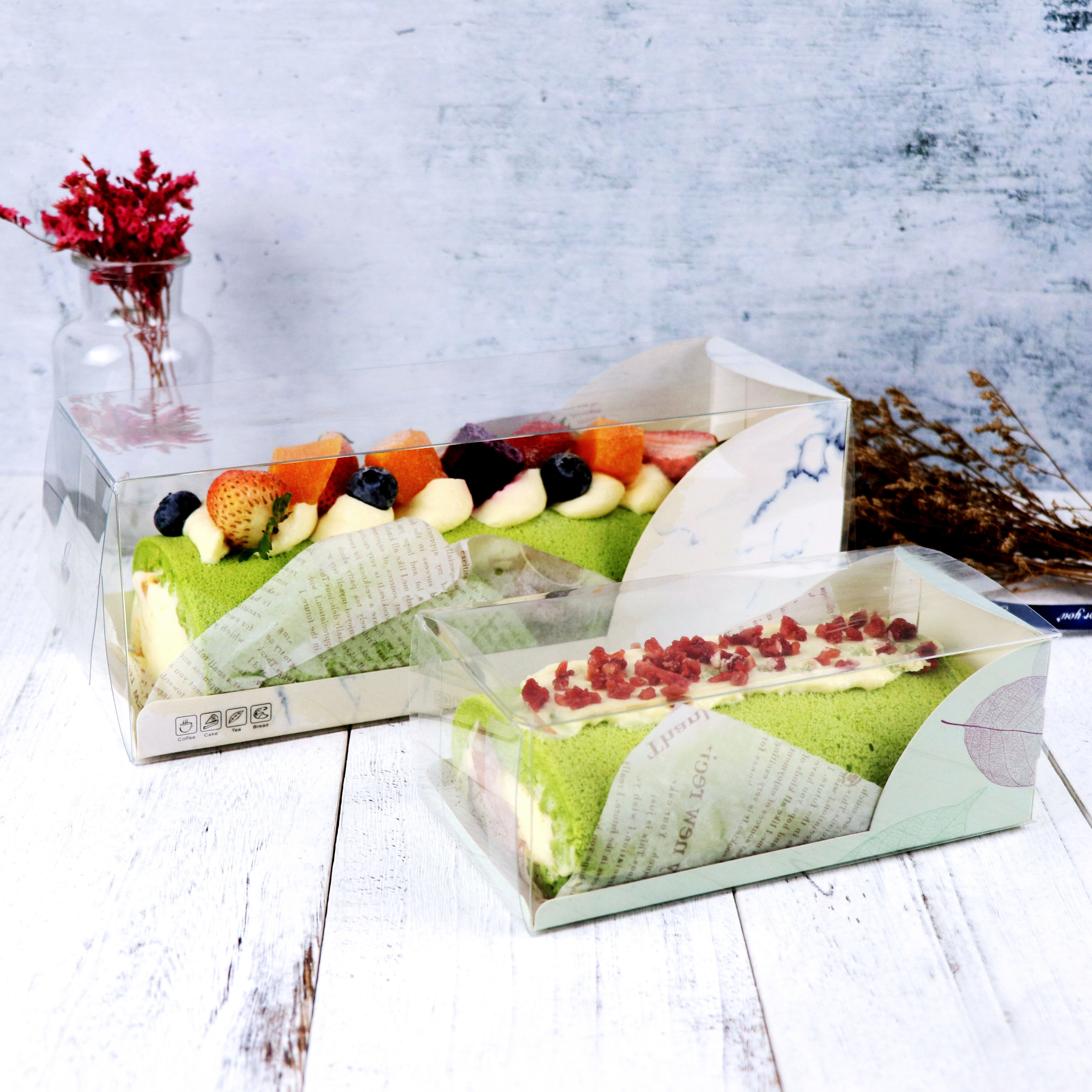 Baking Swiss Tiger Leather Cake Roll Packaging Box Dreamroll Towel Rolls Moussi Dot Box Dessert Transparent Packaging Box
