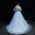 Váy một vai trẻ em váy công chúa trang phục piano cô gái nhỏ chủ nhà mẫu catwalk trình diễn trang phục dạ hội váy trẻ em 10 tuổi Váy trẻ em