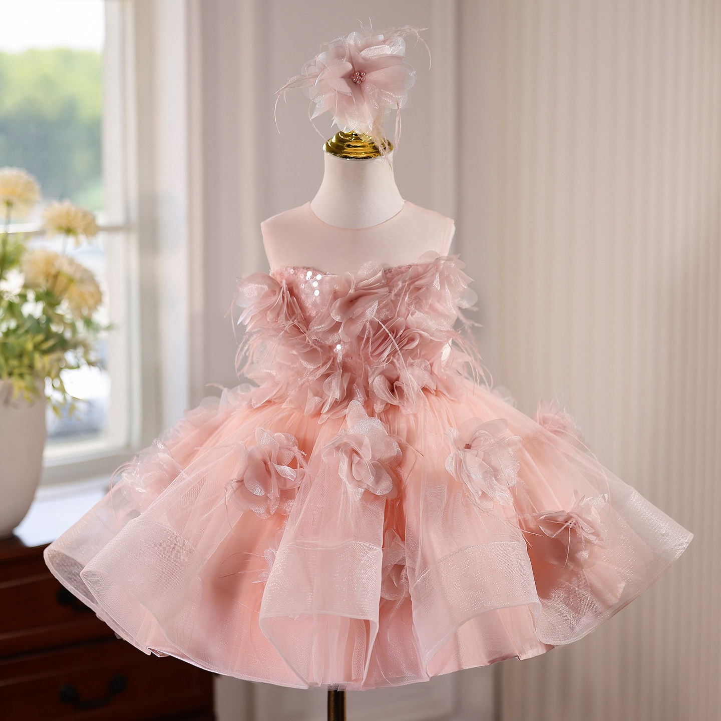Children's Dress, Princess Dress, Girls' Birthday Dress, Performance Dress, Piano Performance Dress, Girls' Host Dress