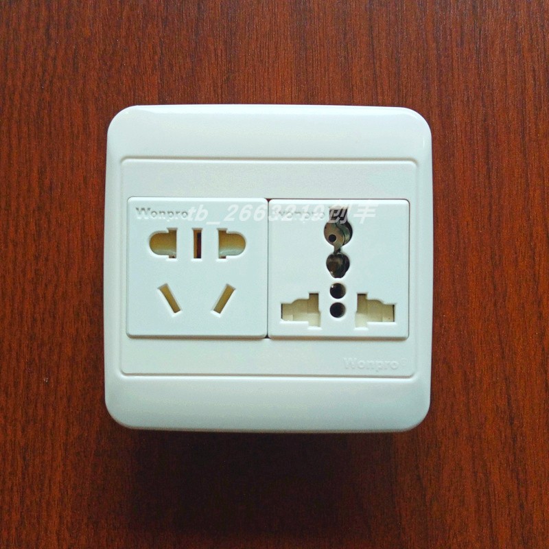 wonpro steady 86-type switch household concealed two-bit national standard three-hole porous multi-function socket safety door