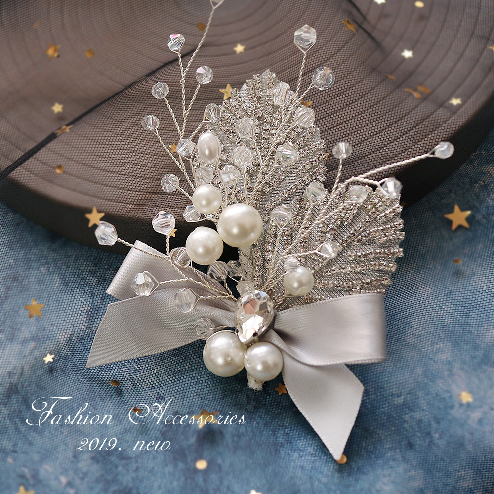 High-end customized wedding European-style high-end bride and groom wedding gift corsage Sen series diamond-encrusted brooch creative corsage