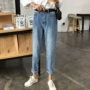 Mùa thu 2018 mới sang trọng phiên bản Hàn Quốc của quần jeans nữ sinh viên hoang dã đơn giản, quần ống loe mỏng thẳng thời trang công sở nữ cao cấp