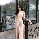 Váy mùa thu mới 2018 cô gái khí chất trưởng thành phiên bản Hàn Quốc của eo cao hoang dã đã mỏng trong chiếc váy dài tay dài
