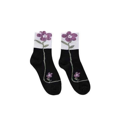 Милые летние тонкие японские носки, трехмерные дышащие гольфы в форме цветка, в цветочек, средней длины