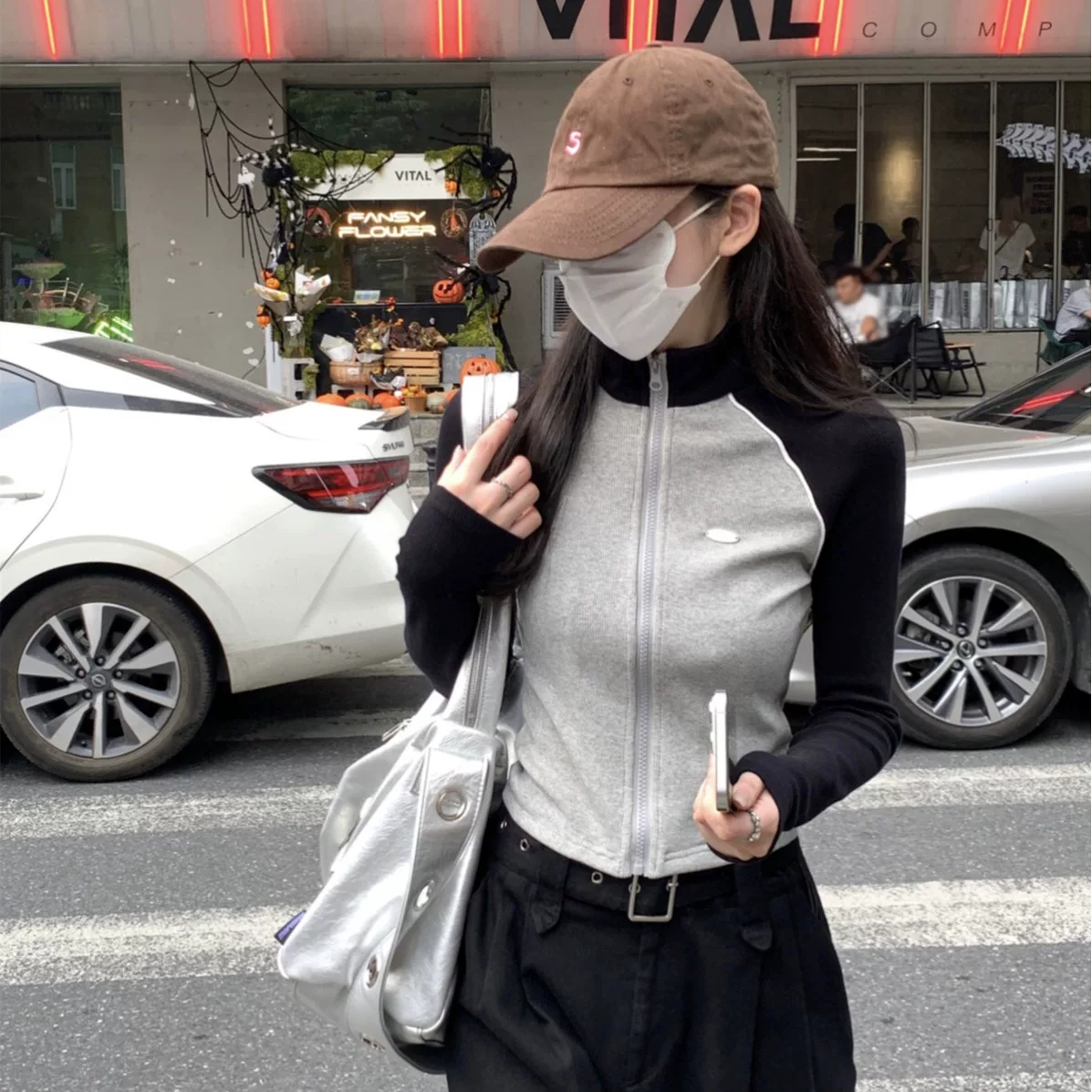 Весенний лонгслив с молнией, куртка, американский стиль, 2026 год, slim fit
