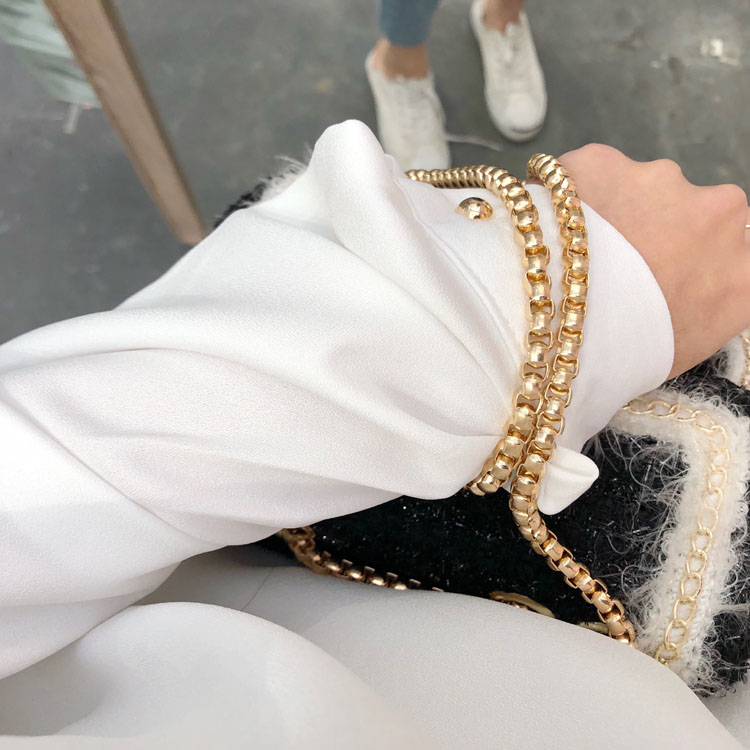 Hồng Kông hương vị retro chic nhỏ sexy từ cổ áo off-vai dài tay áo sơ mi trắng khí hoang dã đáy áo sơ mi nữ áo sơ mi trắng nữ công sở