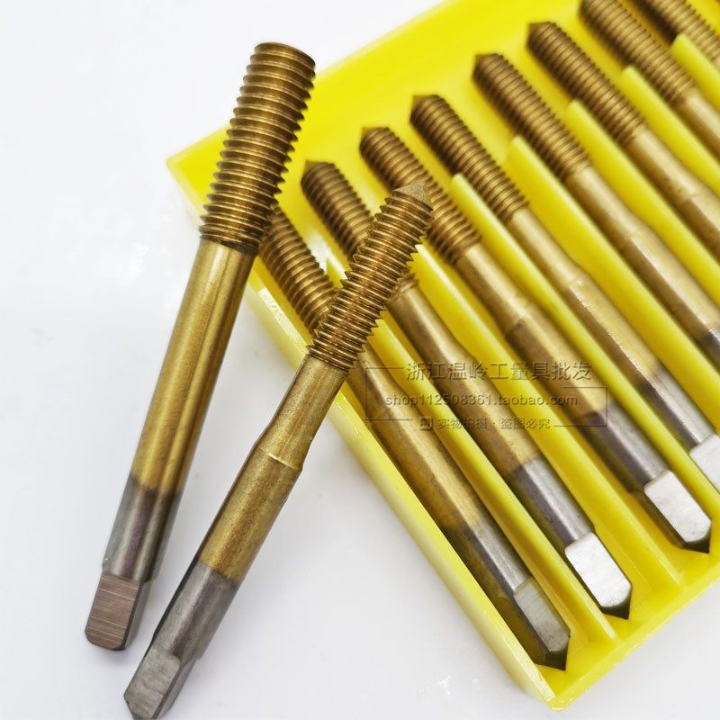 Manufacturer direct titanium plated titanium extruder with screw tapping titanium yellow crumb-free screw tapping m2 2 5345681012