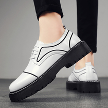 White leather shoes men and Korean version of Briton bright paint skin increased thick base hairstyle wedding shadow wedding shoes