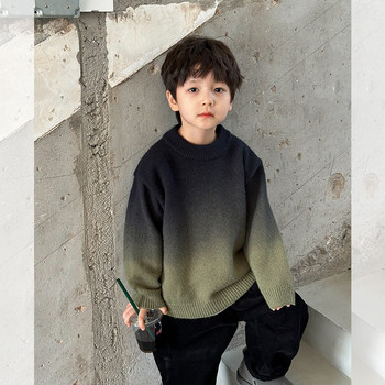 Boys thickened gradient sweater pullover knitted sweater Boys thickened gradient sweater pullover knitted sweater