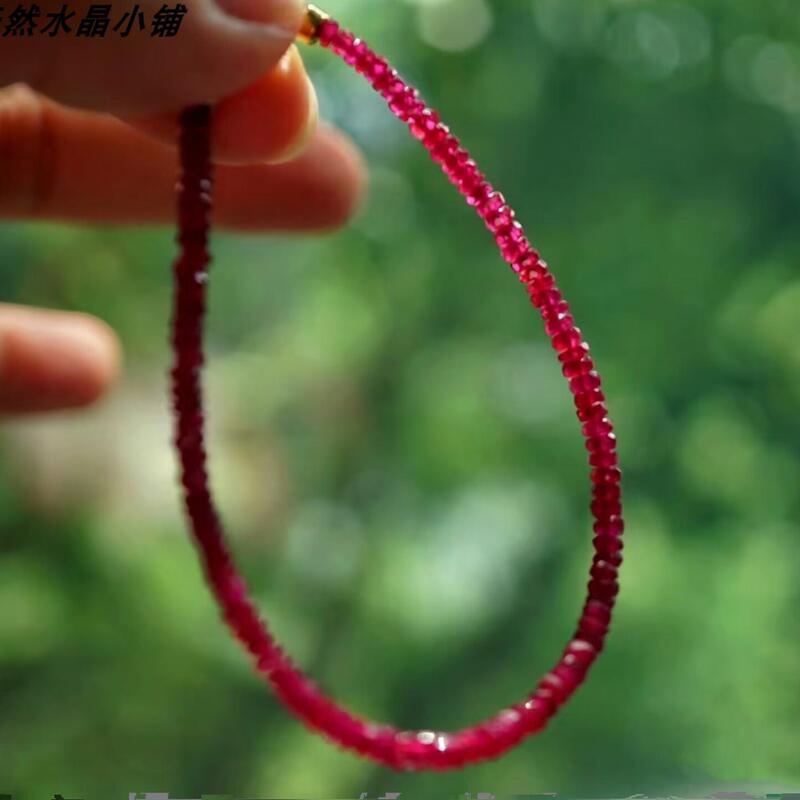 Authentic Thai 9A+ Grade Pure Natural Ruby Bracelet Women's Bracelet Necklace Pigeon Blood Red