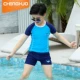 Áo tắm cho trẻ em tay ngắn Set Big Boy Boy Học sinh chia áo tắm Boy Boxer Quần short Kem chống nắng