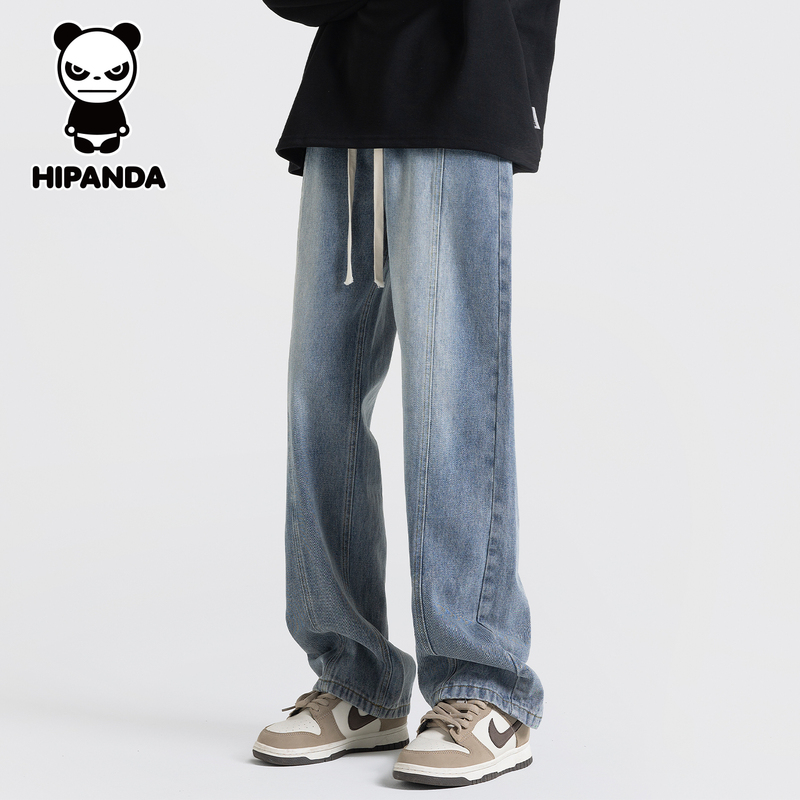 Hipanda Hello Panda Summer Thin American Style Jeans Men's New Loose Straight Casual Pants Men's Gh