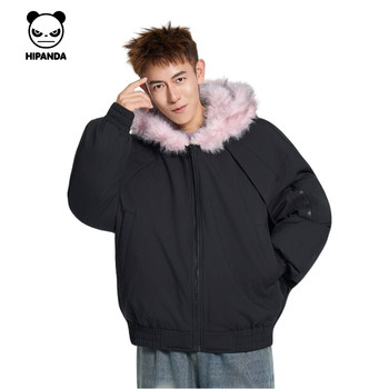 Hipanda Hello Panda Trendy Brand Unique Niche Windproof Warm down Jacket for Men 2025 Winter New Model