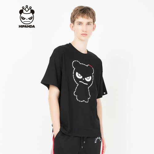 Hipanda Hello Panda Design Tide Men's Alphabet Bringing Panda Falling Plough