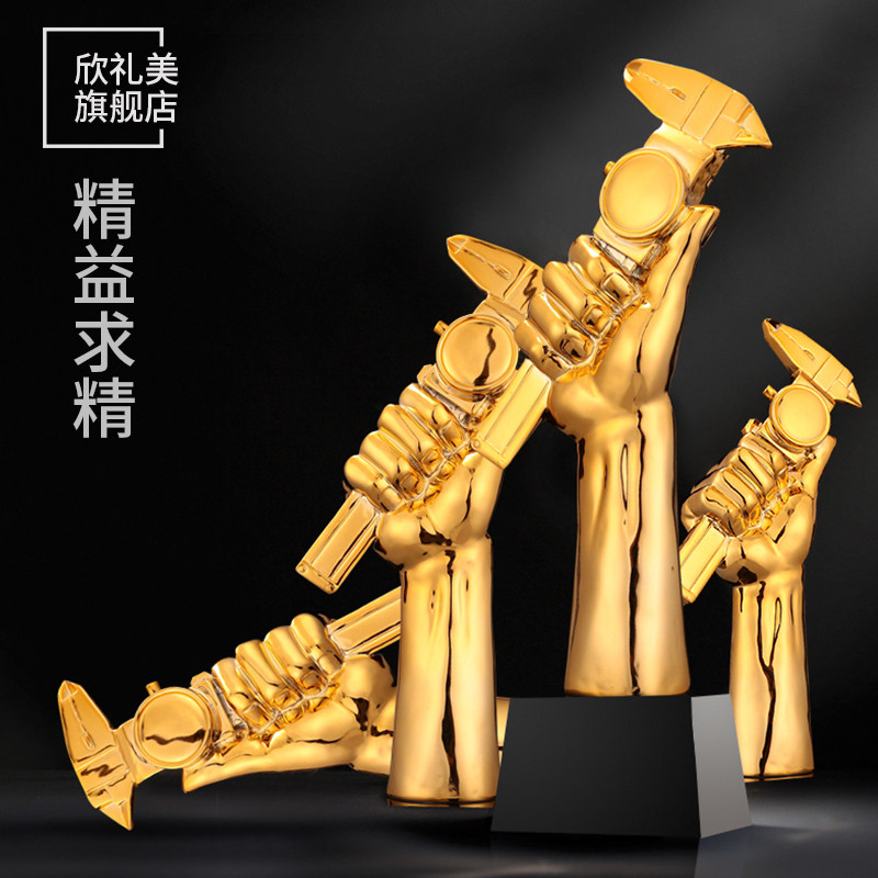 Lean Demand New Crystal Trophy Custom Resin Trophy Annual Conference Awards Gift Commemorative Trophy for the production of lettering