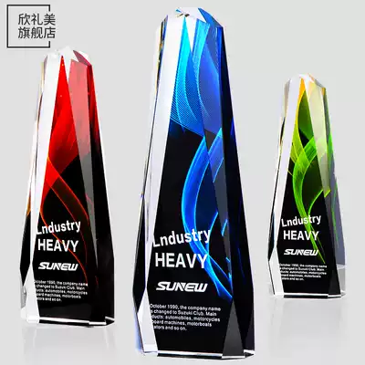 Colorful crystal trophy medal customization Excellent staff award gift event competition Doctor's Day memorial trophy