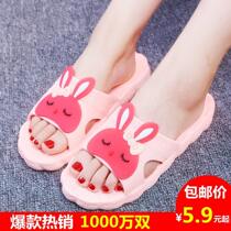 Cute cartoon slippers female summer home bathroom bath non-slip and anti-odor couple Lady cool man summer indoor use