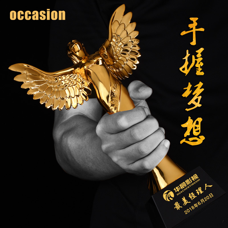 Trophy custom resin angel souvenir Oscar statuette good wife dance competition children's champion prize