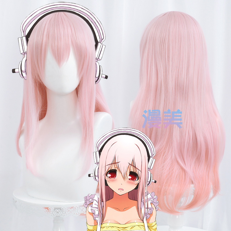 Manmei Super Sonico Cosplay Wig, Special Pink Mixed Color Imitation Gradient