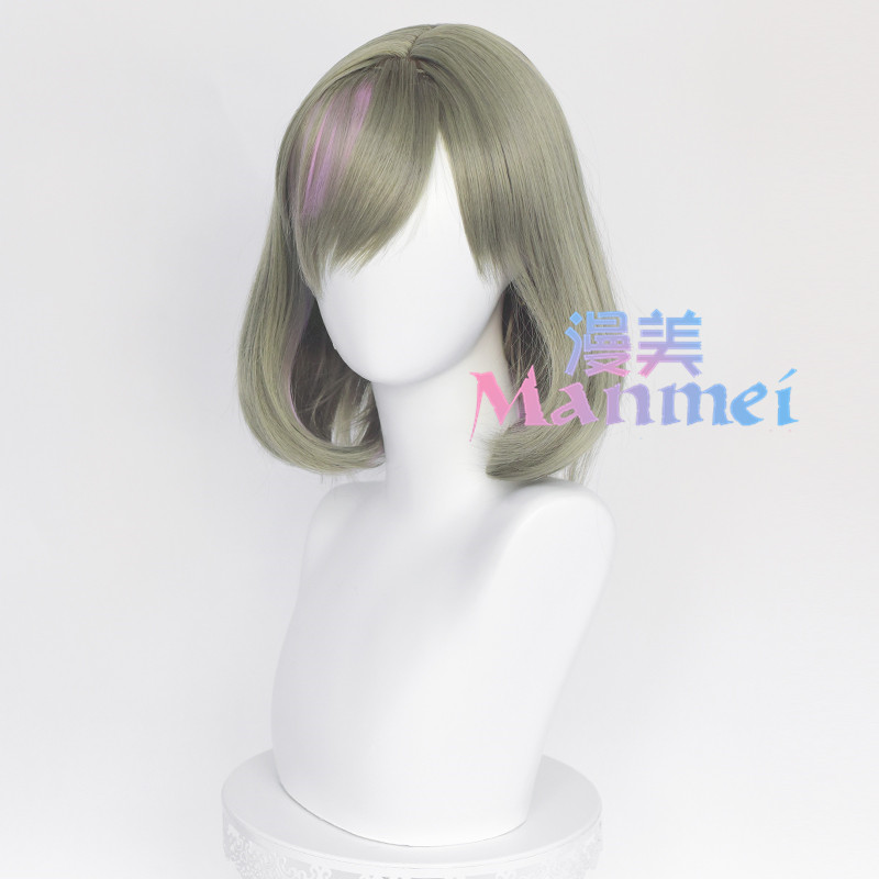 Mami LoveLive! SuperStar !! Tang Keke Blue Brown Tone Pink Bobo Head cos Wig
