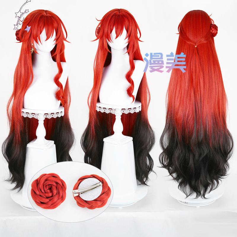 Honkai: Star Rail Sp Himeko Kikyo Cosplay Wig Scalp Top Color Gradient Handmade Hairpiece Honkai: Star Rail Sp Himeko Kikyo Cosplay Wig Scalp Top Color Gradient Handmade Hairpiece