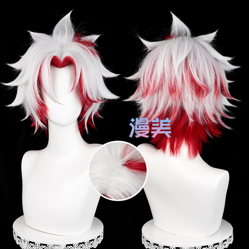 Manmei Mingchao Scar Cosplay Wig, Hand-Tied with Special Color Mixing, Machine-Made Hairline