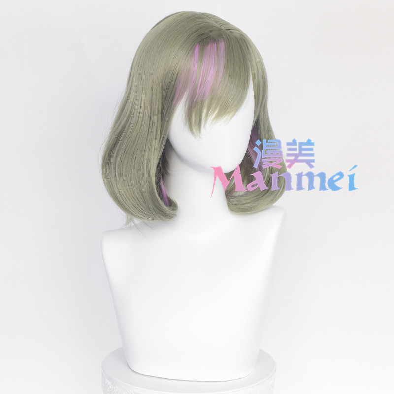Mami LoveLive! SuperStar !! Tang Keke Blue Brown Tone Pink Bobo Head cos Wig