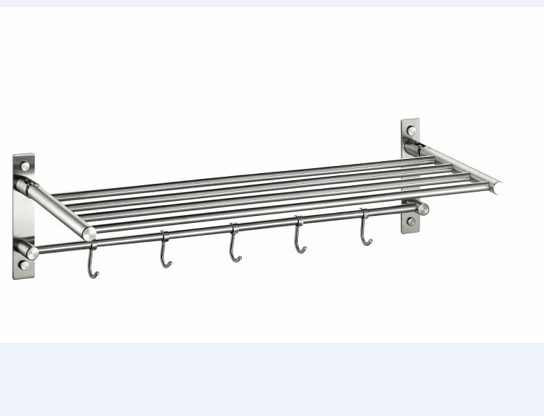 Jinhang bathroom towel rack towel bar household rack 304 stainless steel double-layer hook towel rack VT-90