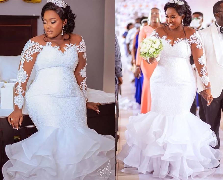 Wedding main gauze 2021 new bride heavy work luxurious high -end summer temperament big drag Wedding Dress