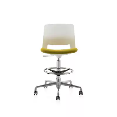 Simple modern office reception chair Lift swivel chair thickened plastic high-legged bar chair with cushion staff computer chair