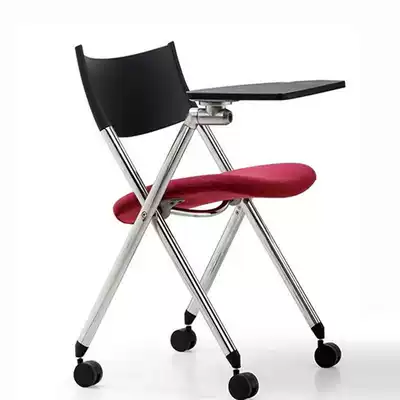 Conference chair with wheels Folding training chair with writing tablet Computer chair Office chair with armrest Meeting chair fixed feet