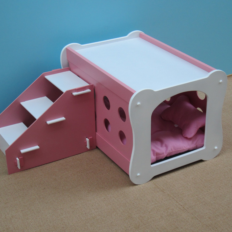 Baking Varnish Pet Villa Double dog House cool mat with stairs Dog nest Upper and lower duplex Cat Nest can be torn down for cat house
