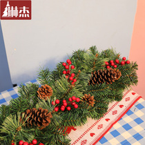 Linjie 2 7m Christmas Rattan encryption belt Pinecone Christmas decoration Handrail Railing Christmas decoration Rattan