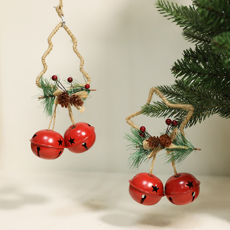 Linjaye Christmas decoration iron bell made of Christmas tree hanging old man snowman doll hanging jewelry neckup creative