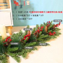 Linje 2 7 m Christmas vines Flowers Rings Flocking to the Snow Decorative Door Hanging Luxury PE Mix 1 2 m Christmas vines