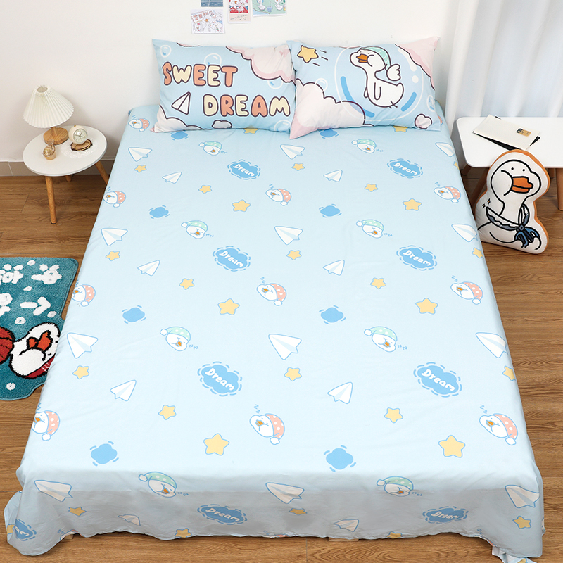 Room products without duck summer 100 full cotton single double 1 5mm cotton sheet student dorm bedding 1 2m