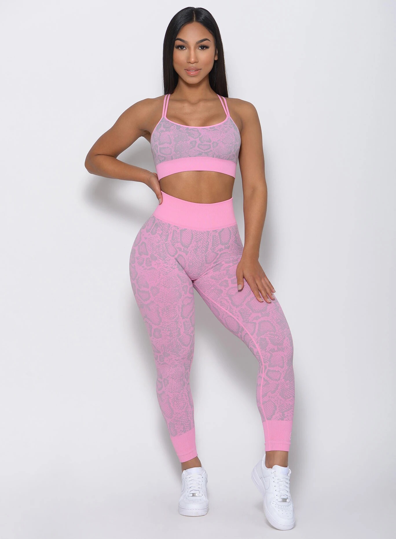 S сейчас в наличии БОМБА женщина змеевик движение фитнес бесшовный талия плотно спортивные брюки SNAKE змеевик 