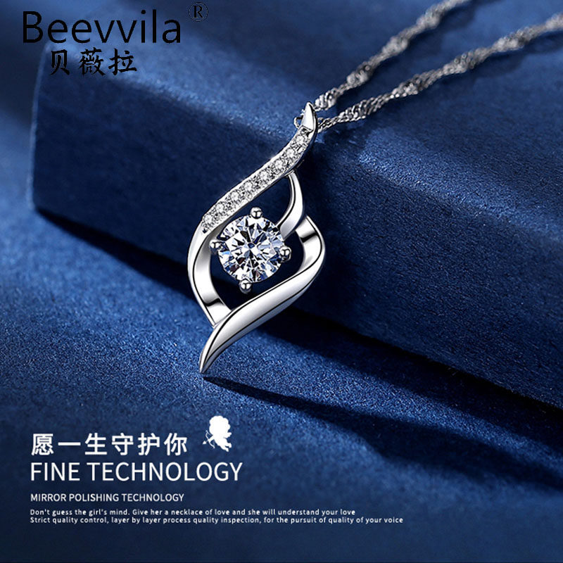 Valentine's Day Light Luxury Cupid Platinum Platinum Necklace Female Sterling Silver Clavicle Chain Pendant Send Girlfriend Birthday Gift Trend