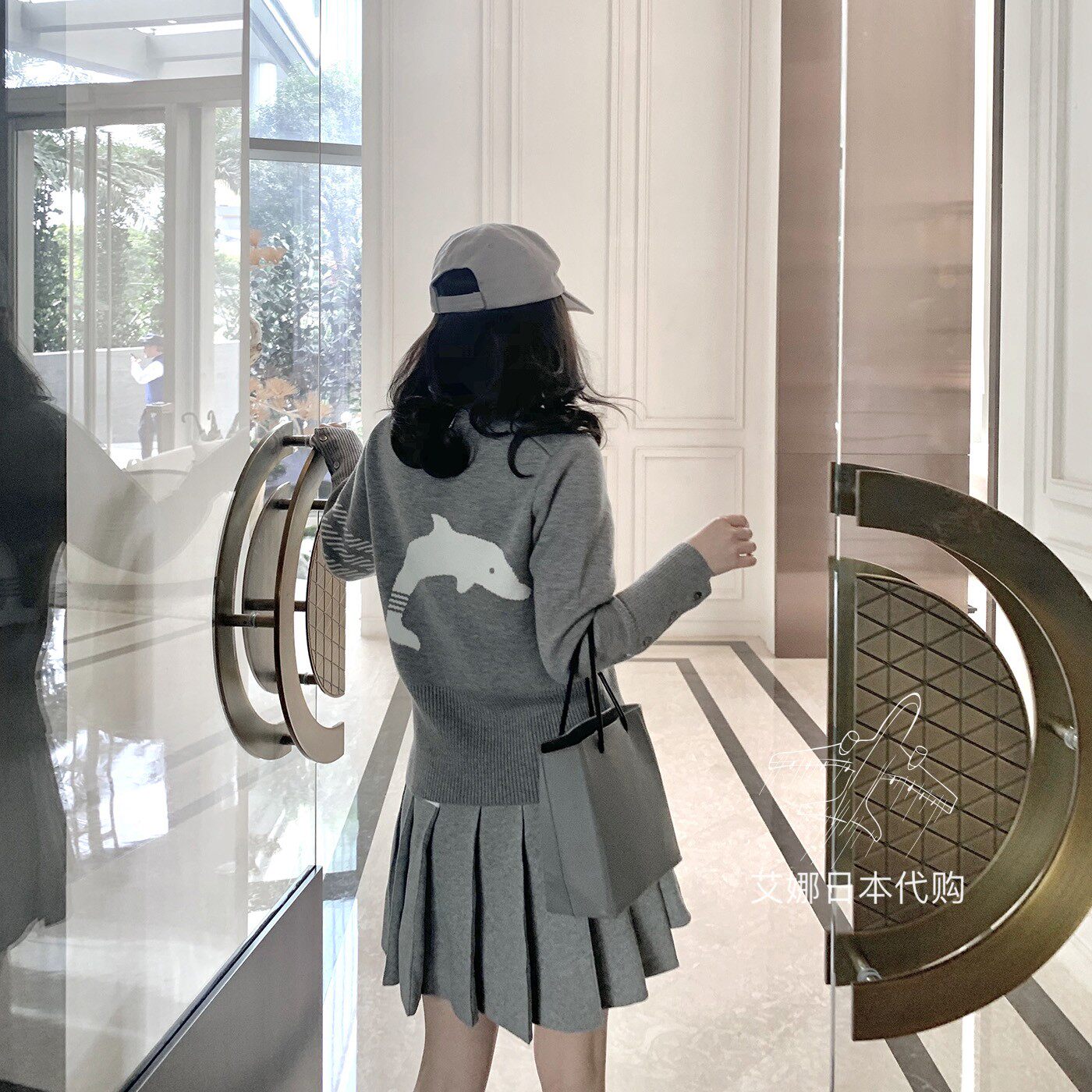 Thom Browne 20 autumn winter great dolphin jacquard wool knit cardiovert TB male and female sweaters jacket