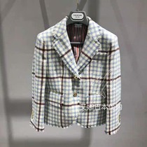 Aina Ridai Thom Brown 2020 summer light blue plaid short suit suit suit