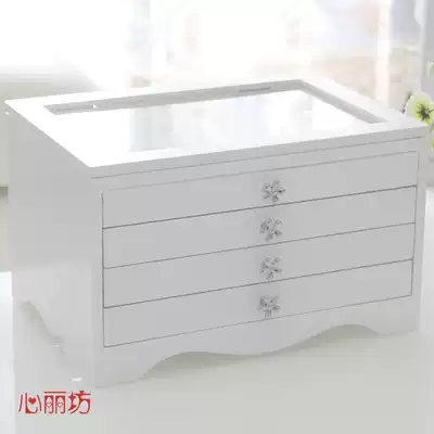Heart Li Fang jewelry storage box European style pastoral high-end luxury Princess simple jewelry finishing box girl hair jewelry box